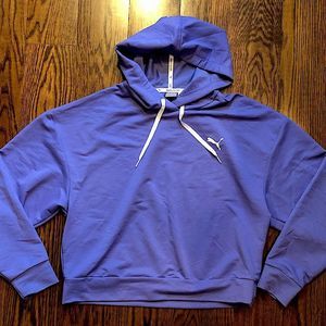 PUMA Women's Purple Semi- Cropped Oversized Hoodie Sz Medium